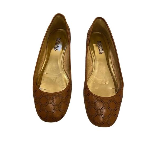 Michael Michael Kors Leather Logo Slip On Ballet Flats Sz 8M Designer Luxury - Picture 2 of 11